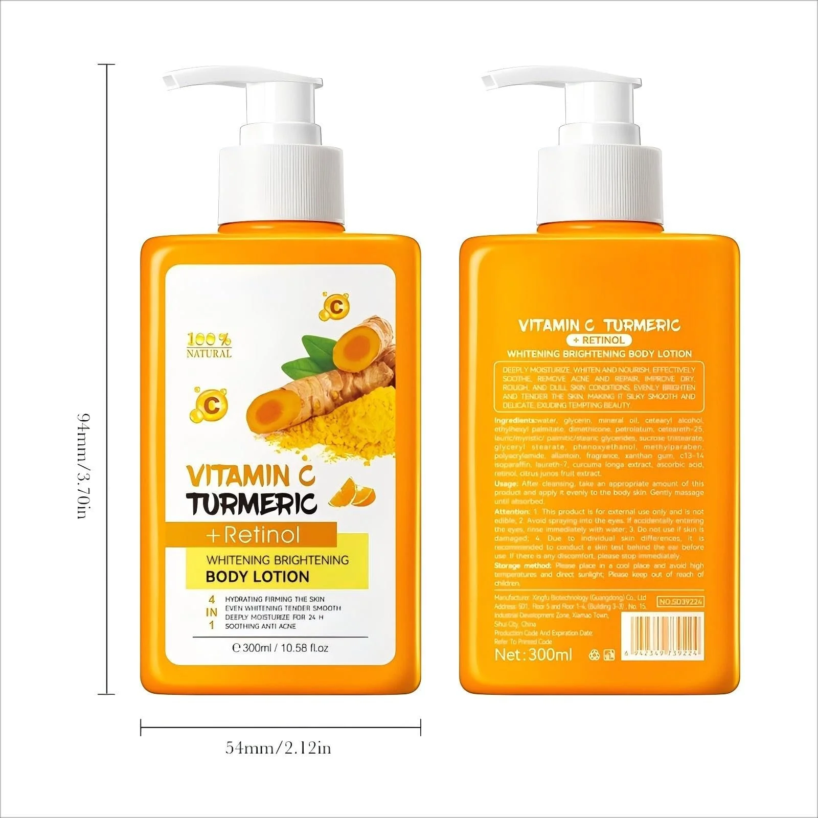 Лосьйон для тіла Вітамін C, Куркума та Ретинол, Для яскравості та освітлення, фото №7