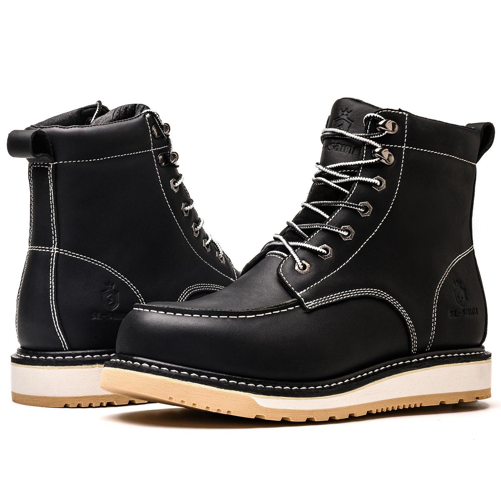 Ботинки SL-Saint Ручной работы Водонепроницаемые С мягким носком Moc Toe Goodyear-Welted Классические Из цельнозерновой кожи, фото №5
