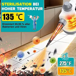 Пароочисник Rolipo ручний 1050 Вт 12 аксесуарів synthetic.ua - Фото 1