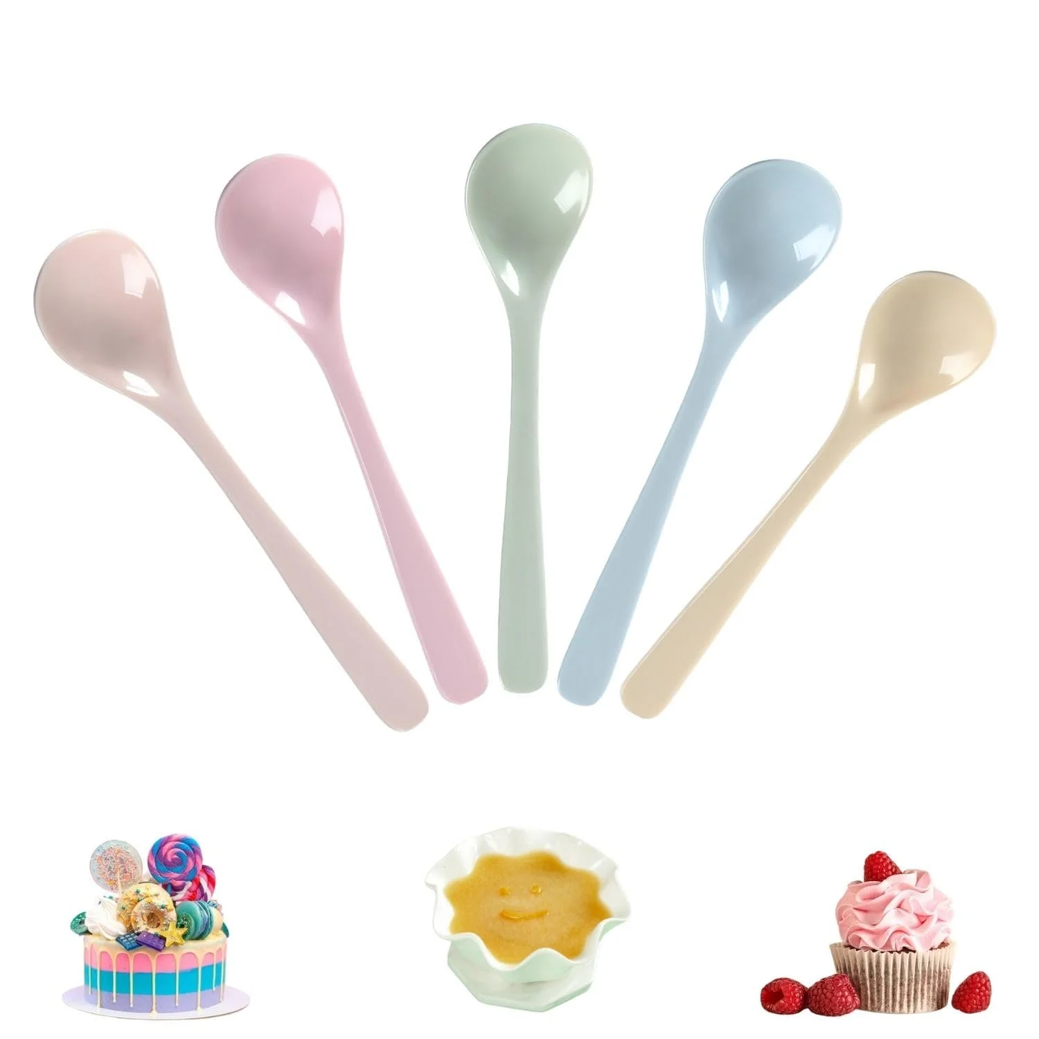 Ложки Пластикові 5 шт Кольорові, фото №1