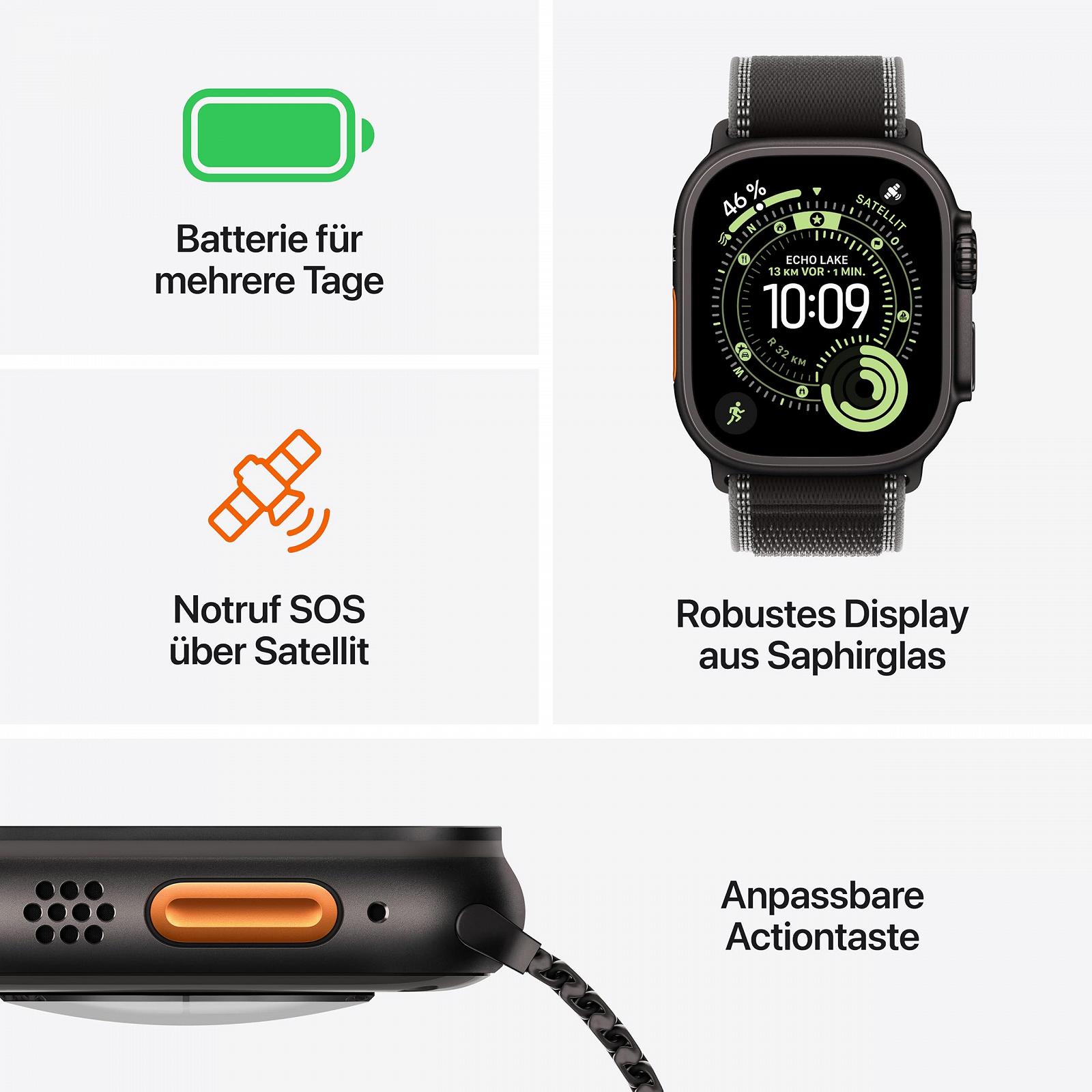 Смарт-часы Apple Watch Ultra 3 GPS + Cellular 49 мм Титан Черный/Темно-серый, фото №2
