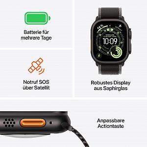 Смарт-часы Apple Watch Ultra 3 GPS + Cellular 49 мм Титан Черный/Темно-серый synthetic.ua - Фото 1