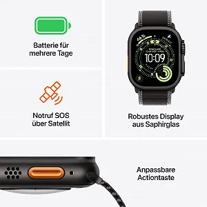 Смарт-часы Apple Watch Ultra 3 GPS + Cellular 49 мм Титан Черный/Темно-серый synthetic.ua - Фото 1