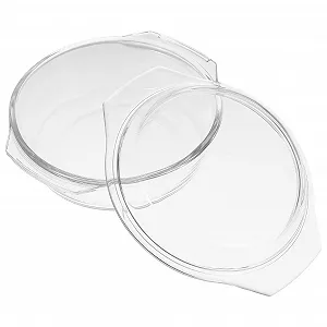 Миска стеклянная с крышкой Термостойкая Для супа Для духовки и микроволновой печи Коричневая - Фото 1