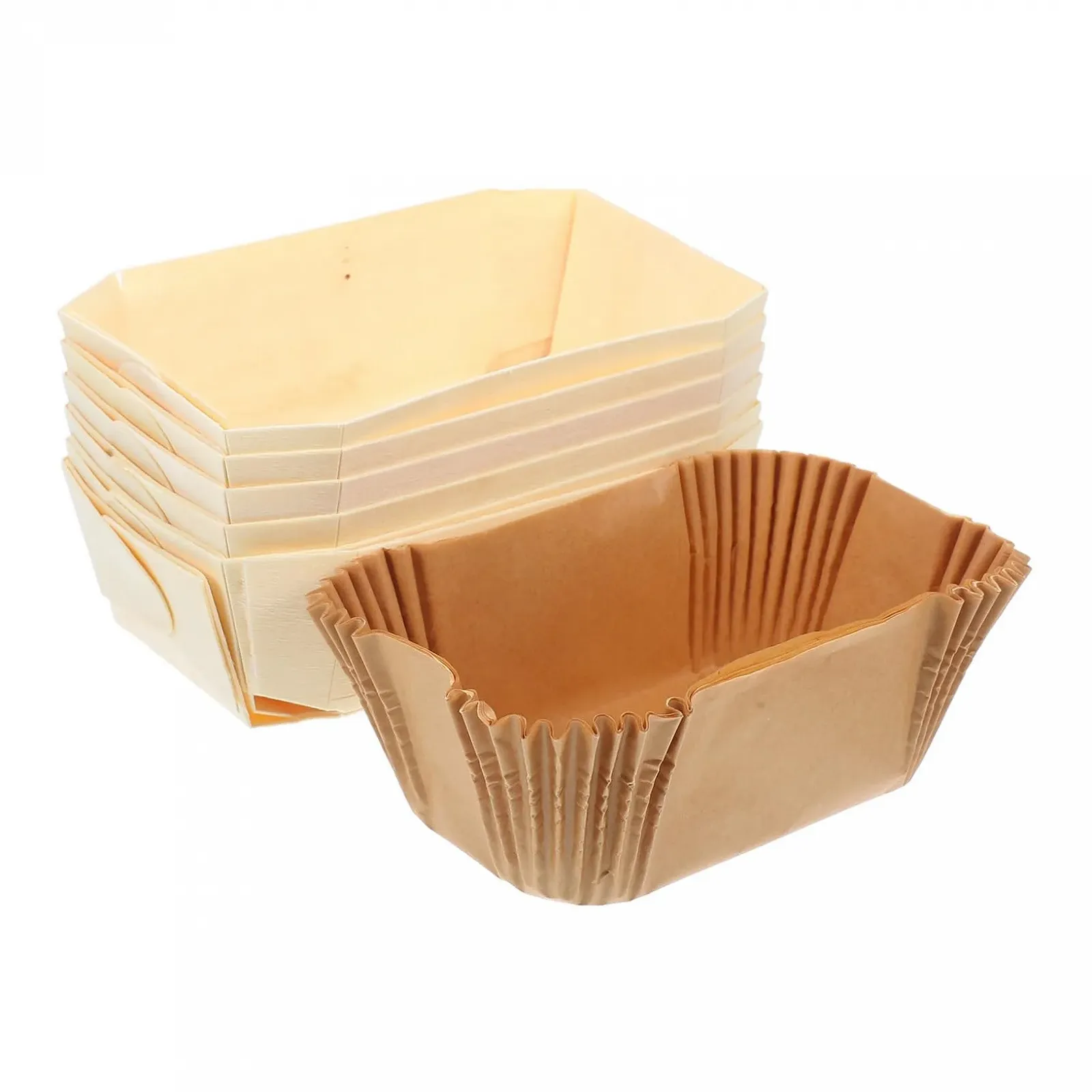 Форми для випікання Ciieeo 6 шт прямокутні дерев'яні з антипригарним покриттям для хліба та кексів, фото №1