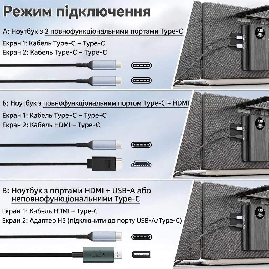 Монітор портативний 15.6" Teamgee S5 Full HD IPS 60 Гц, фото №5