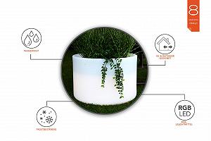 Світлове кашпо 8 seasons Design Shining Elegant Pot XM LED 59 x 39 см з функцією зміни кольору (15 кольорів) Біле synthetic.ua - Фото 1