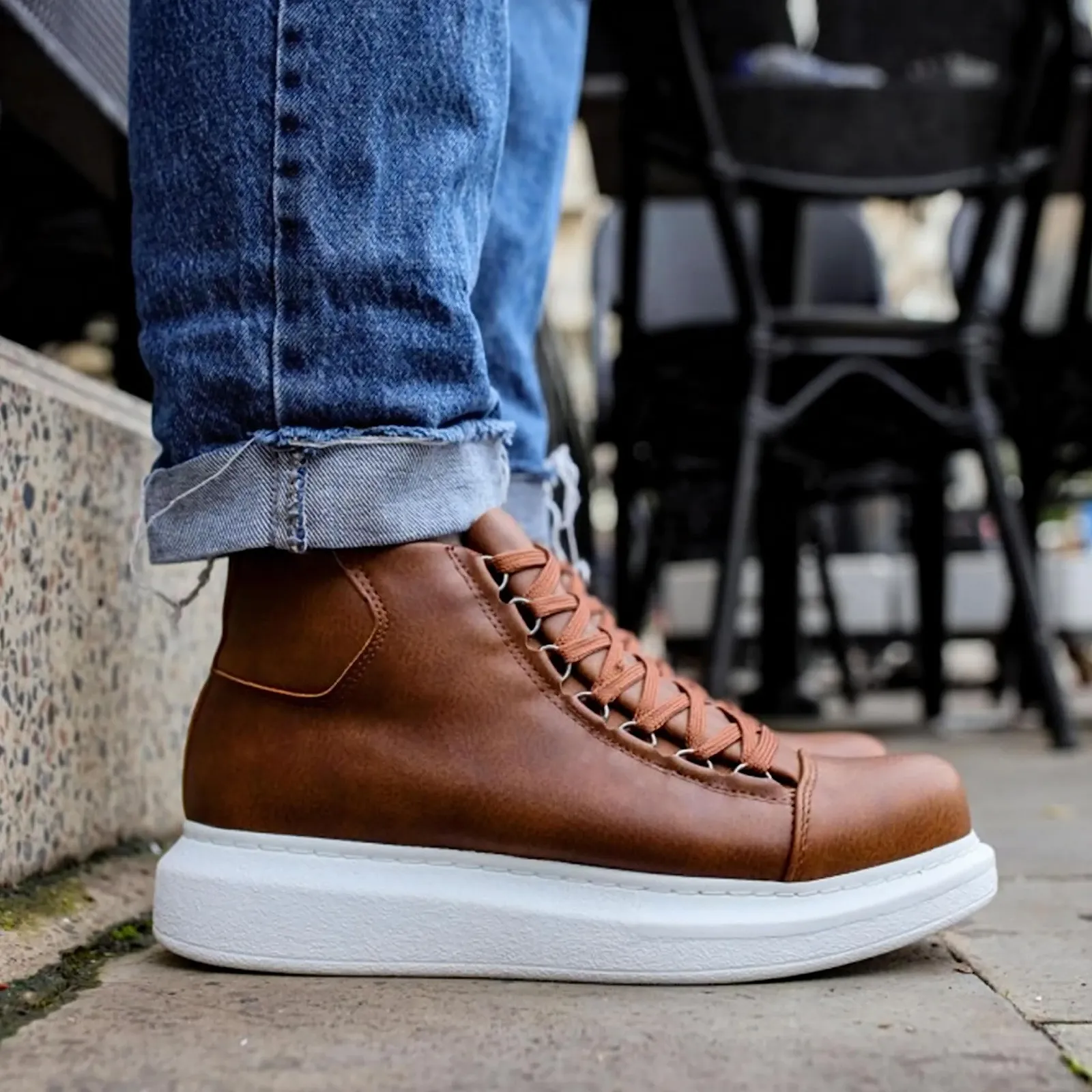 Кросівки Solaress Шкіряні Високі Модні, фото №4