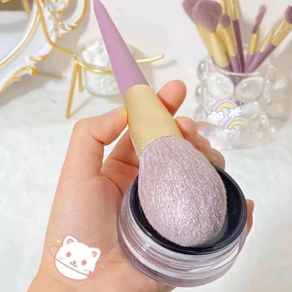 Набір кистей для макіяжу 9 шт. з косметичкою Purple-9 Set, фото №3
