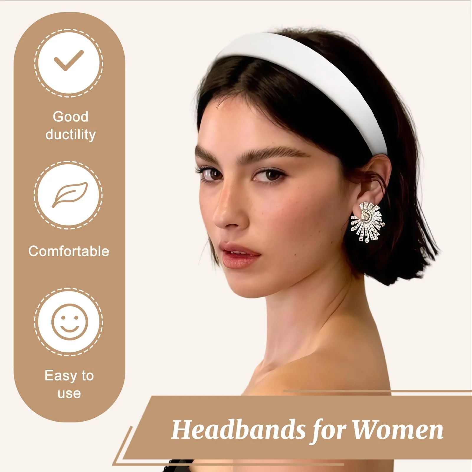 Жіночий Елегантний Обруч Широкий, фото №3 Жіночий Елегантний Обруч Широкий, фото №3