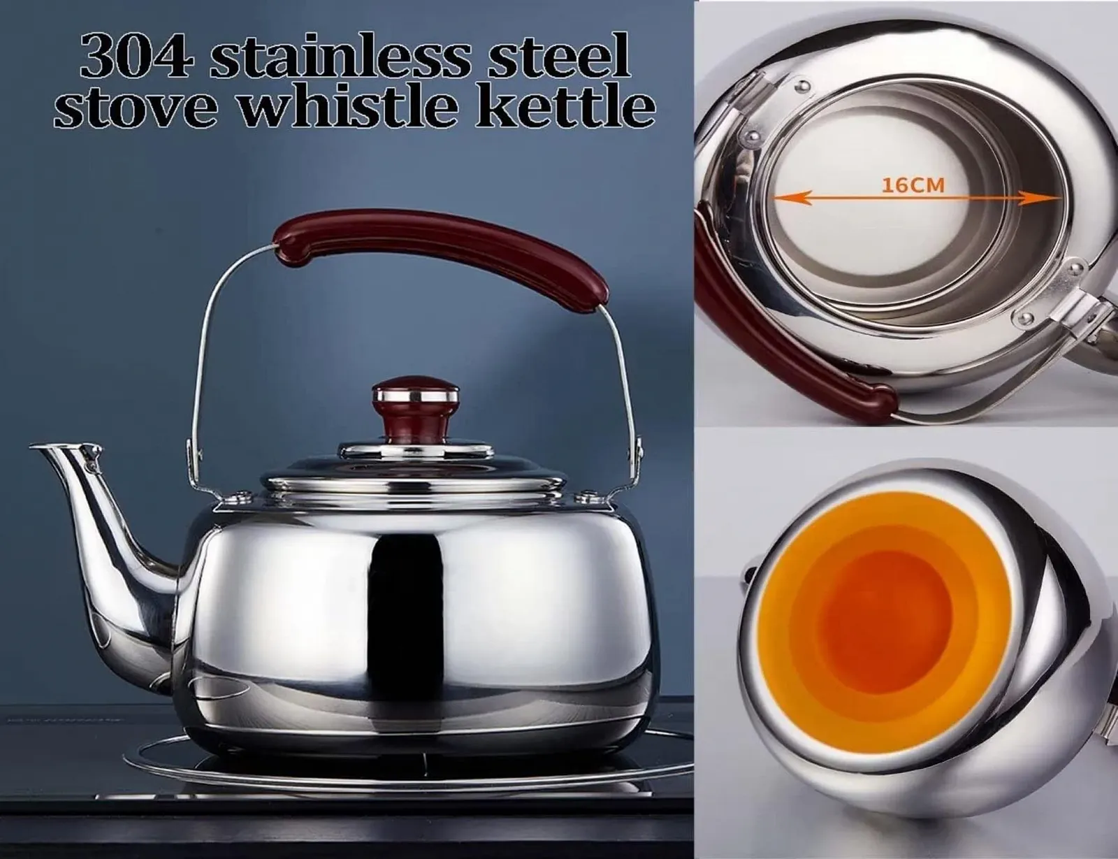 Чайник з свистком з нержавіючої сталі, фото №3 Чайник з свистком з нержавіючої сталі, фото №3