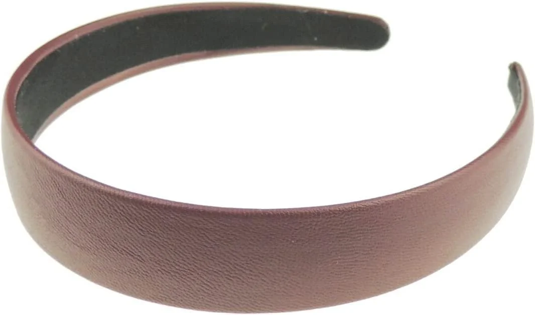 Обруч для волосся Шкіряний вигляд Glamour Girlz Бордовий 2.5 см, фото №1