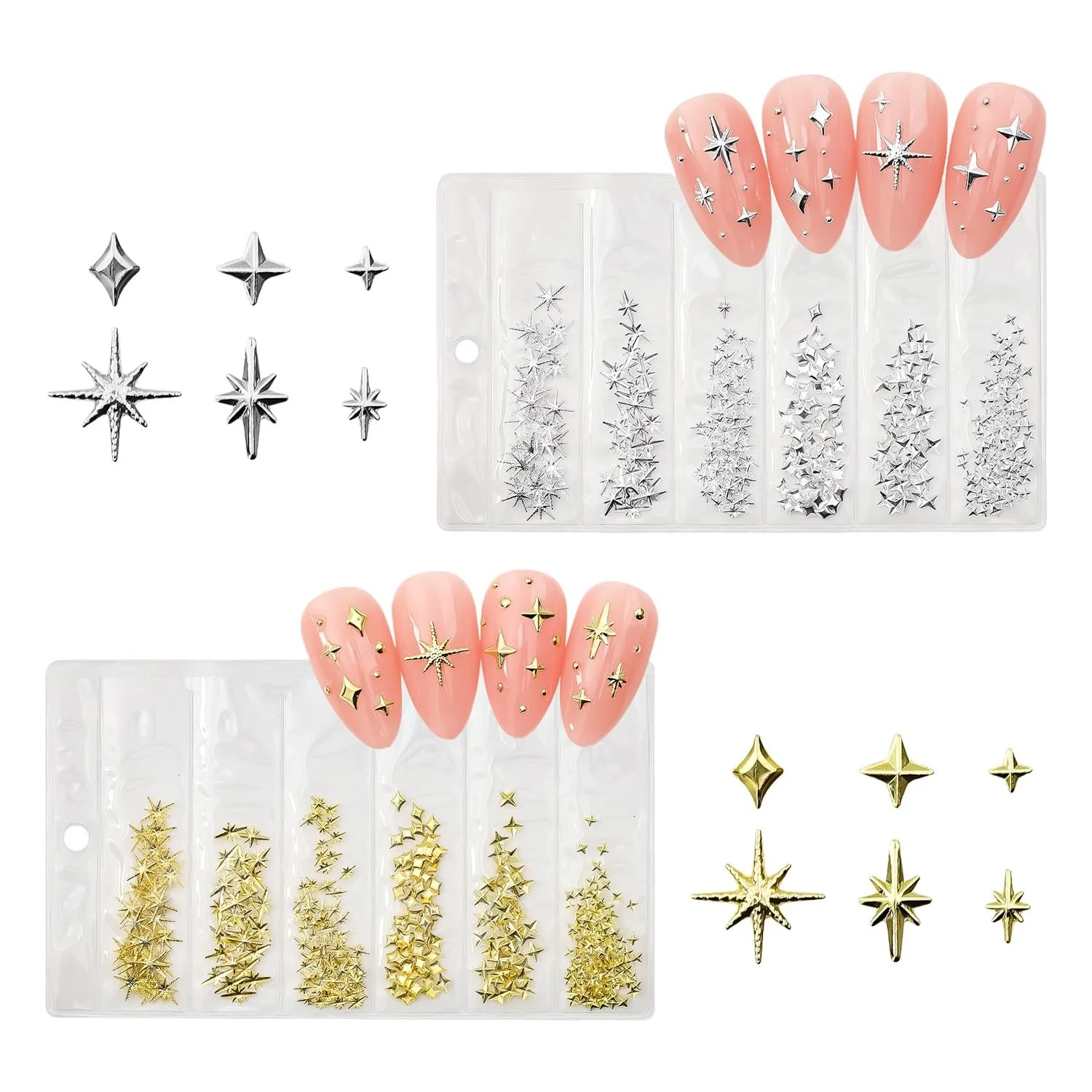 Зірка 400 шт. Золотистий, Сріблястий, фото №1