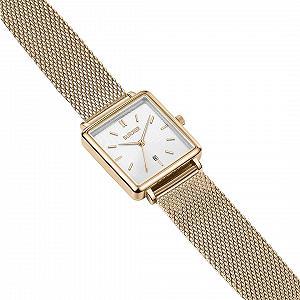 Жіночий годинник BURKER Daisy Квадратний Аналоговий Кварцовий Золотий synthetic.ua - Фото 1