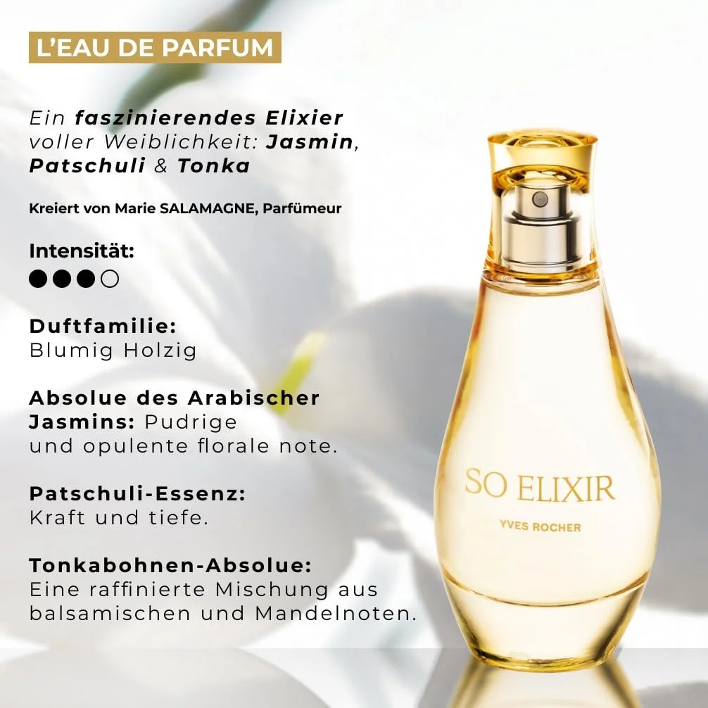 Парфумована вода Yves Rocher SO ELIXIR Жасмин, пачулі та боби тонка 50 мл, фото №3