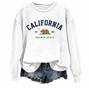 Женский свитшот Los Angeles California, укороченные плечи, буквы, preppy, college, повседневный, худи, графический, с круглым вырезом, Backwoods, свободный крой, топы - Фото 1