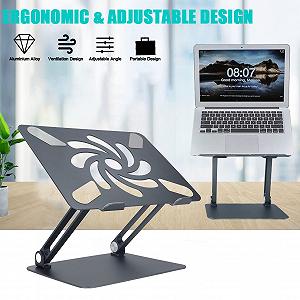 Подставка для компьютера OUKENS регулируемая алюминиевый сплав складная высота охлаждающая для ноутбука планшета synthetic.ua - Фото 1
