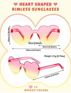 Солнцезащитные очки Сердце JIANGLAI Винтаж 90-х Цветные synthetic.ua - Фото 1