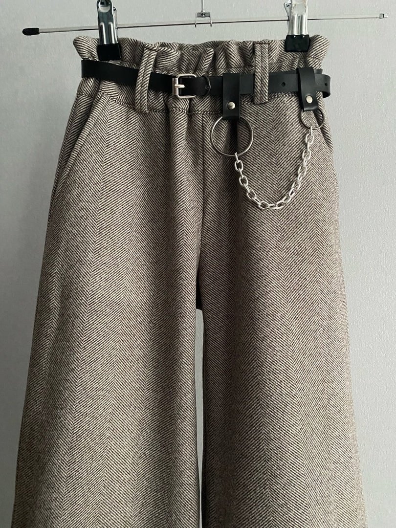 Стильні теплі брюки палаццо для дівчат від 122 см до 164 см шоколад та сірі, фото №4 Стильні теплі брюки палаццо для дівчат від 122 см до 164 см шоколад та сірі, фото №4