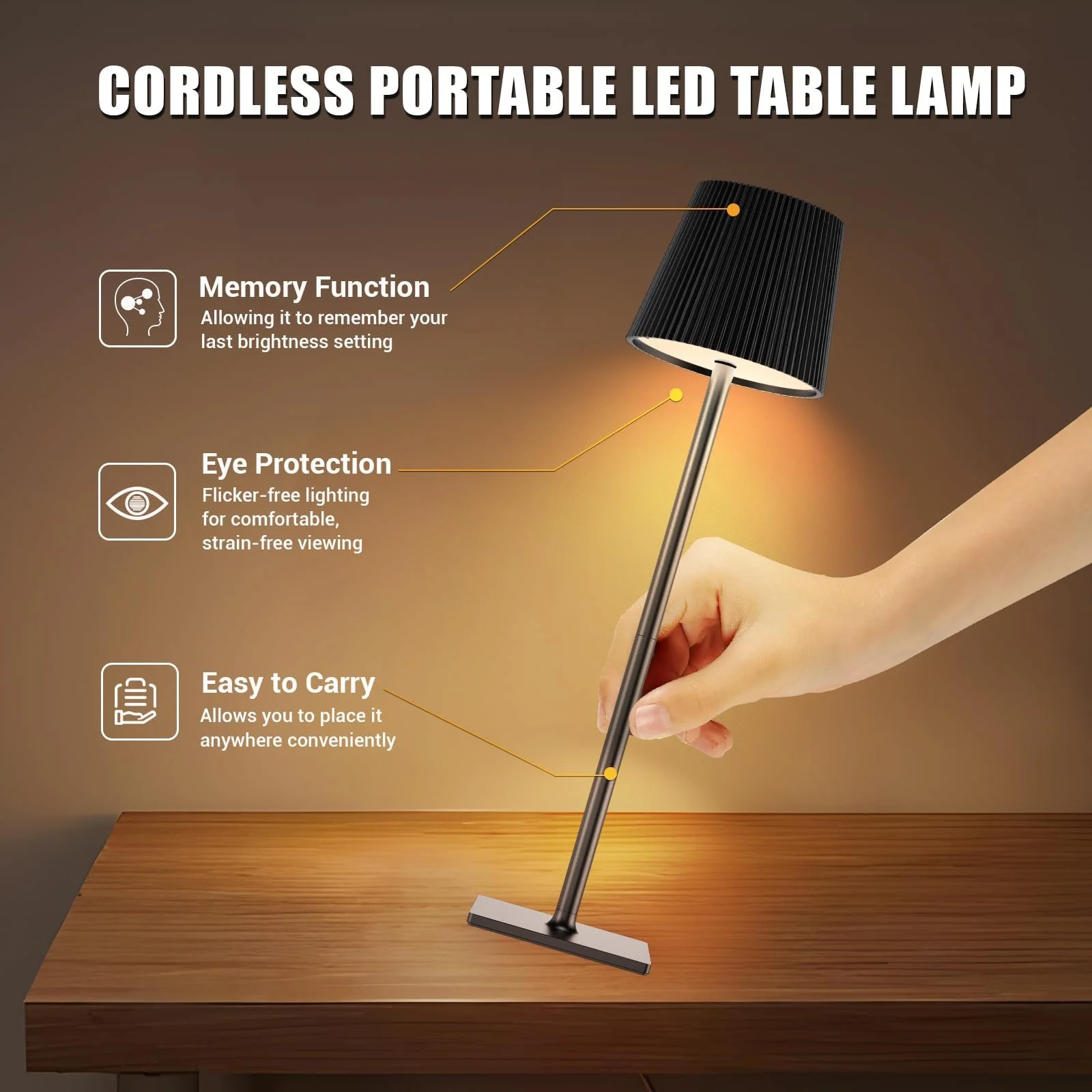 Настільна лампа LED Wireless Battery Bottle Cap Акумуляторна 3 колірні температури IP54, фото №6