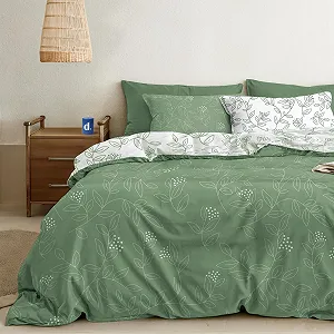 Комплект постельного белья Dreamzie 200 x 200 см лиственный узор - Фото 1