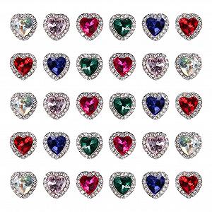 Стразы для ногтей Сердце 3D 0,9 см (30 шт, случайный выбор цветов) - Фото 1