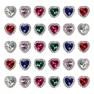 Стрази Серце 3D 0,9 см (30 шт, випадковий вибір кольорів) - Фото 1