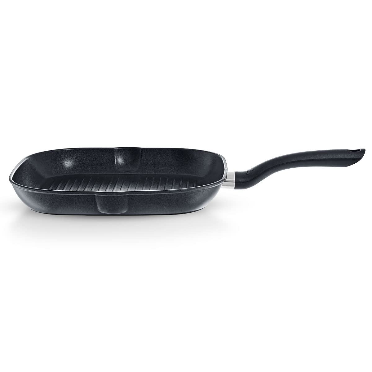Сковорода-гриль Fissler Cenit, квадратна 28 x 28 см, індукційна, з покриттям, чорна, фото №5