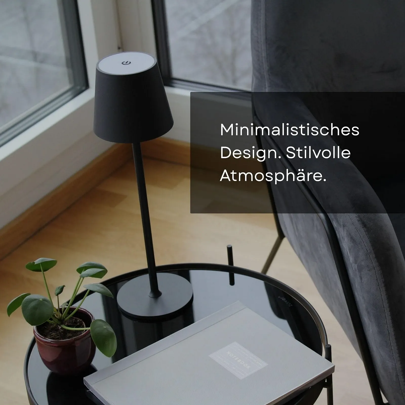 Настільна лампа Nell LED Wireless Rechargeable IP54 Чорна, фото №2