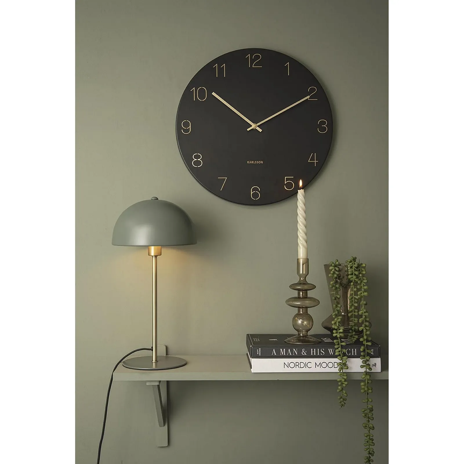 Настільна лампа Leitmotiv Bonnet Метал 20 x 20 x 39 см E14 25 Вт Темно-зелена, фото №2