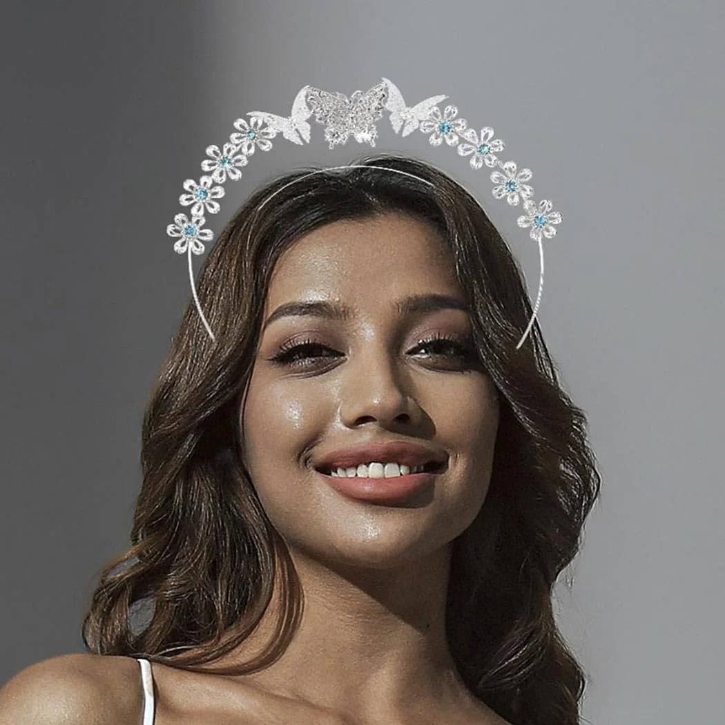 Обруч Серебряное сияние Хрустальный, фото №4