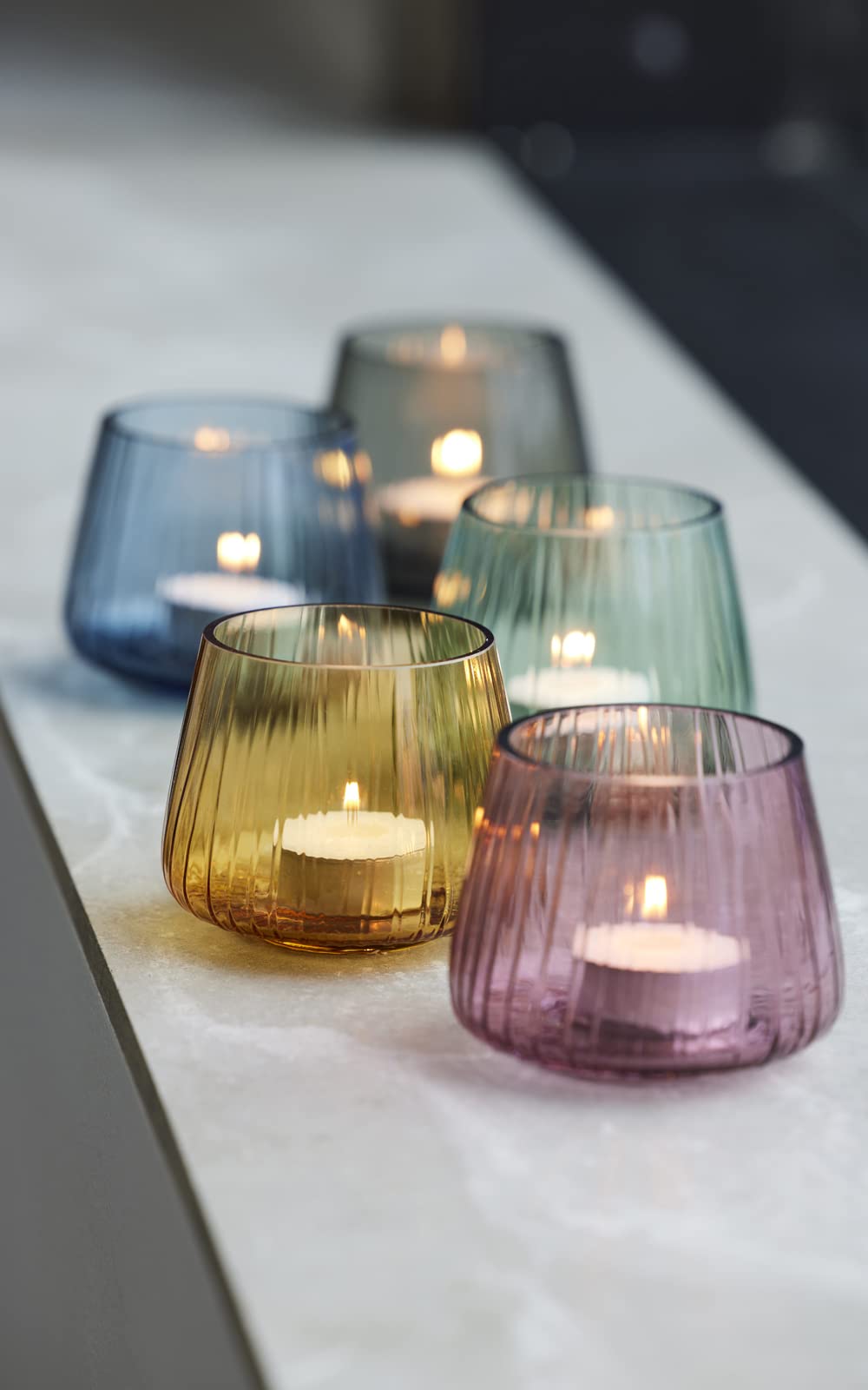 Набір BITZ Kusintha 2 свічники для чайних свічок висота 7.5 см синій, фото №3