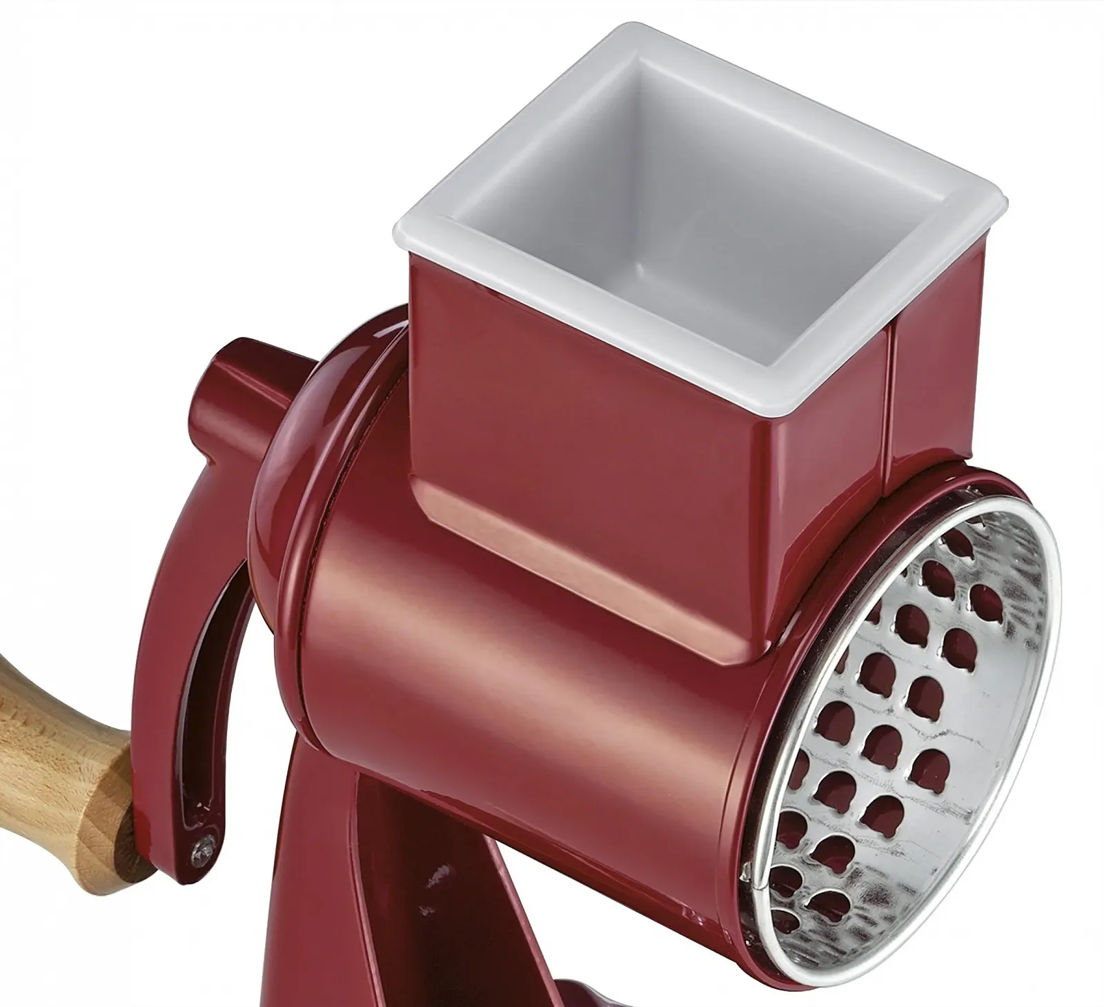 Терка Zassenhaus Classic барабанна ручна, метал фарбований, дерево бук, нержавіюча сталь, на присосці, фото №2