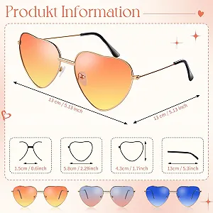 Сонцезахисні Окуляри Серце Kiiwah 3 Пари Ретро Рожевий, блакитний synthetic.ua - Фото 1