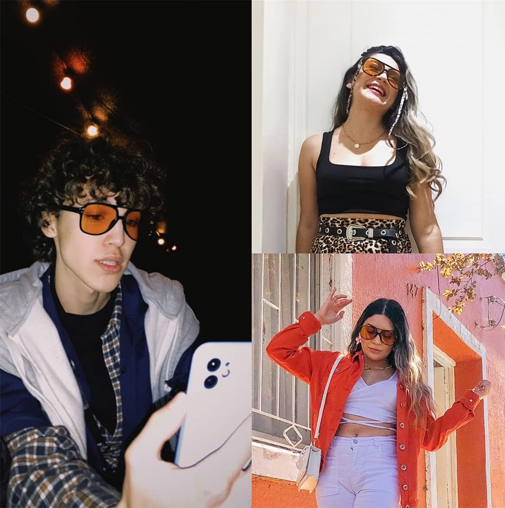 Солнцезащитные очки Прямоугольные YAMEIZE Ретро ночного видения для женщин и мужчин Квадратные с двойным мостиком UV400, фото №6