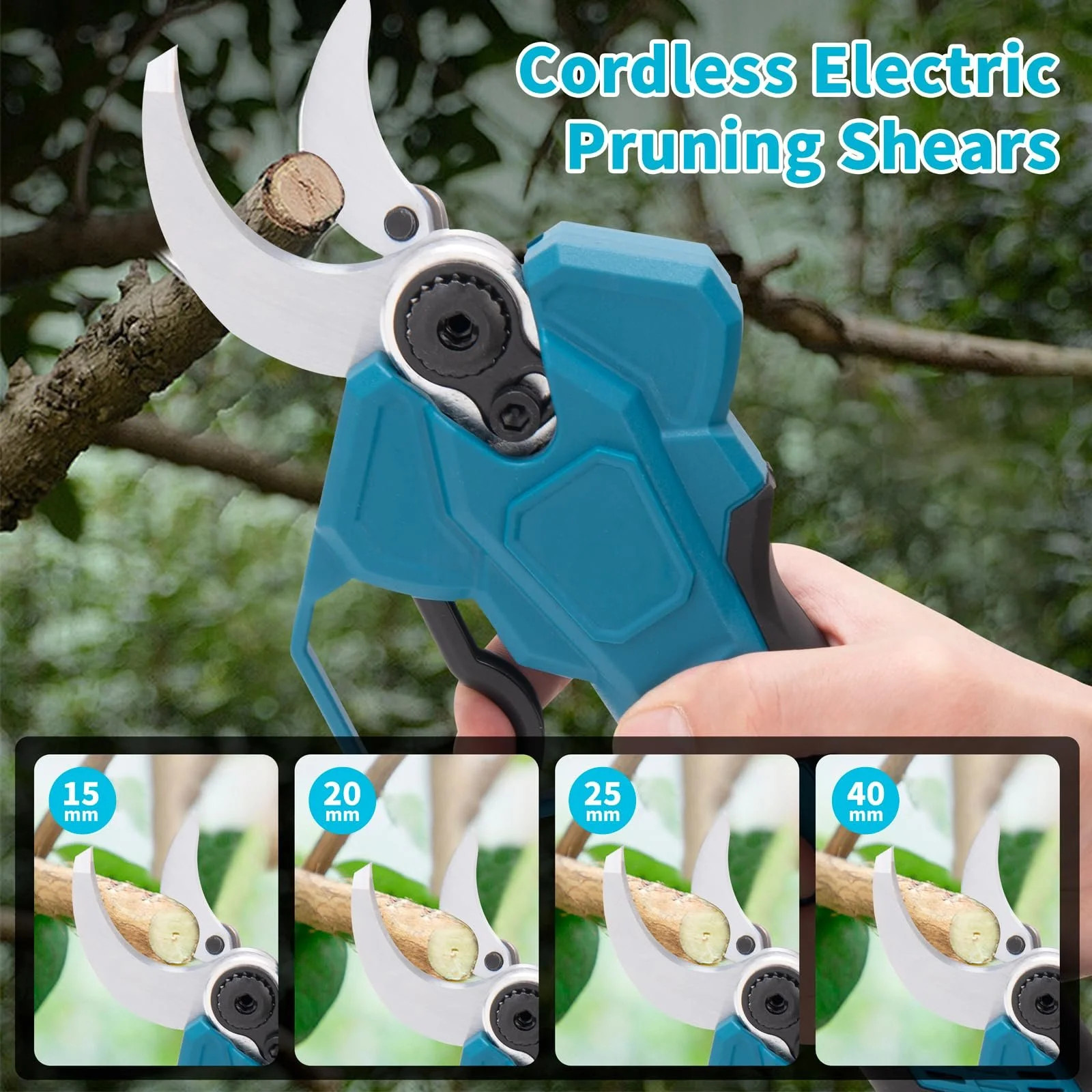 Секатор електричний акумуляторний 65 мм для Makita 18 V Безщітковий двигун РК-дисплей, фото №3