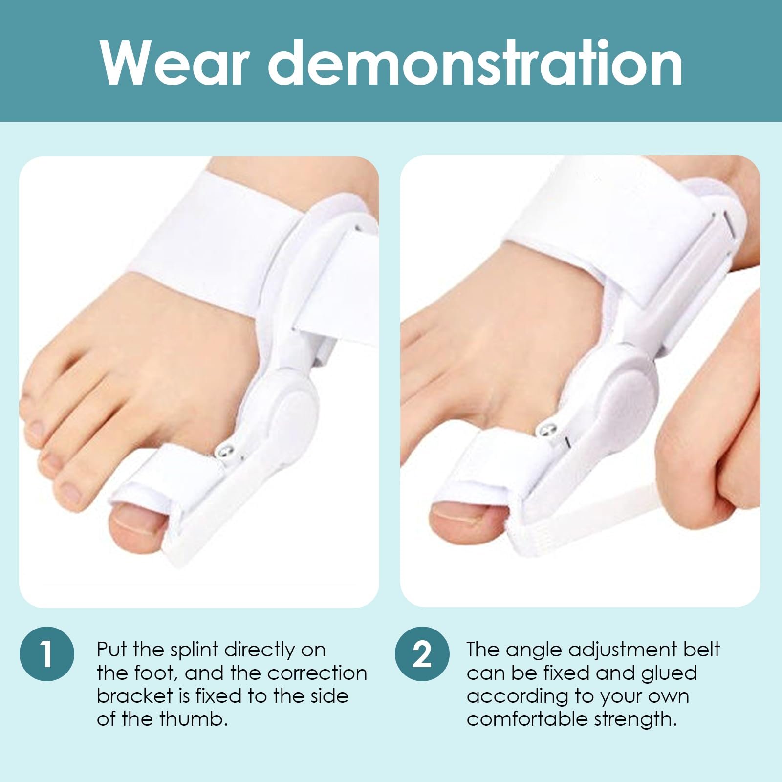 Коректор Hallux Valgus Регульований Hallux Valgus для великого пальця стопи Підтримка Hallux Valgus та корекції бурситу для чоловіків та жінок, фото №4