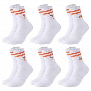 Носки Aperol Spritz, вышитые теннисные носки, женские носки Aperol, дышащие спортивные носки, смешные пивные носки, подарок для мужчин и женщин (6 пар) - Фото 1