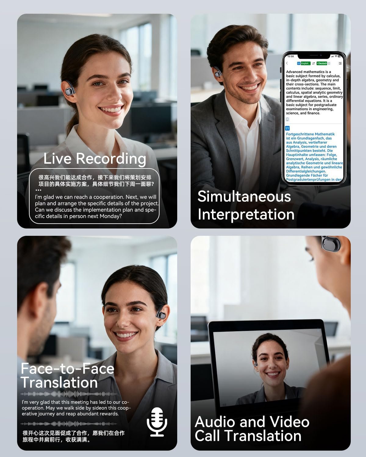 Навушники-перекладачі MONODEAL AI, бездротові для перекладу в реальному часі, фото №3