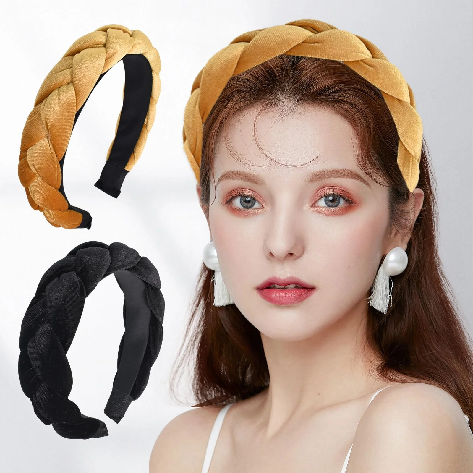 Обруч для волосся плетений, Оксамитова, фото №4