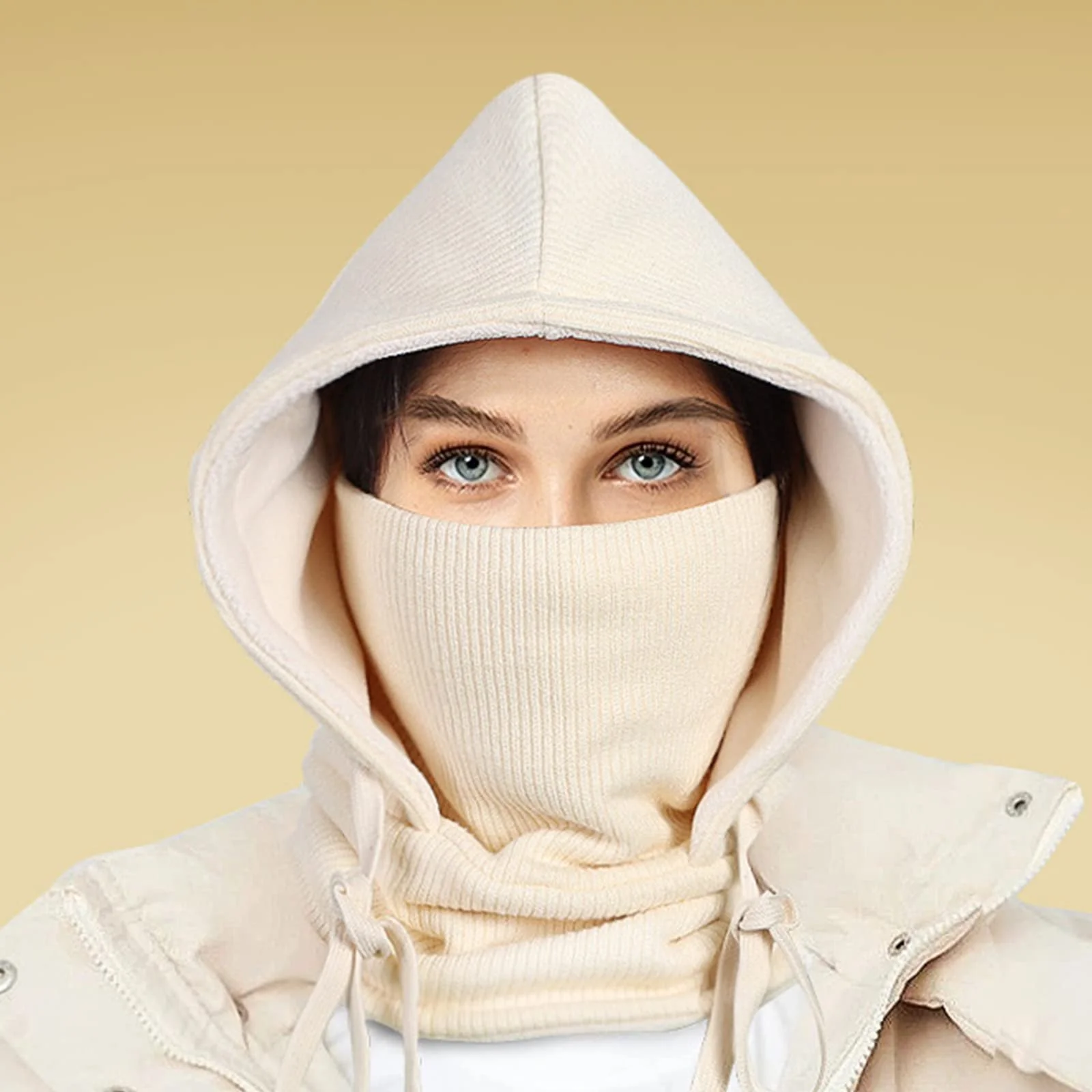 Комплект: Шарф-труба, маска для лица Limtula Вязаный Зимний Шарф 3-в-1 Ветрозащитный Зимний Лыжный, фото №2