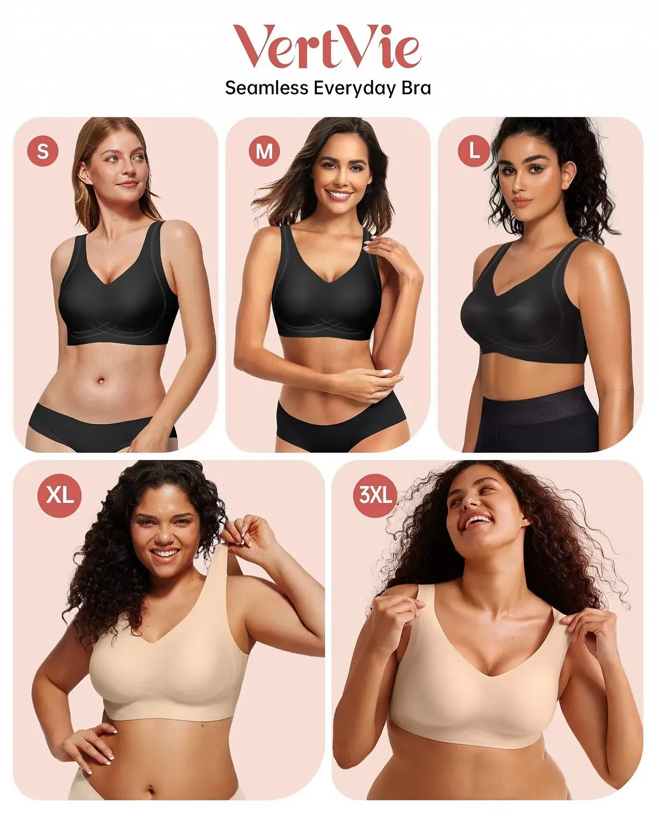 Бюстгальтер Vertvie Seamless Push Up безшовний без кісточок великих розмірів, фото №6