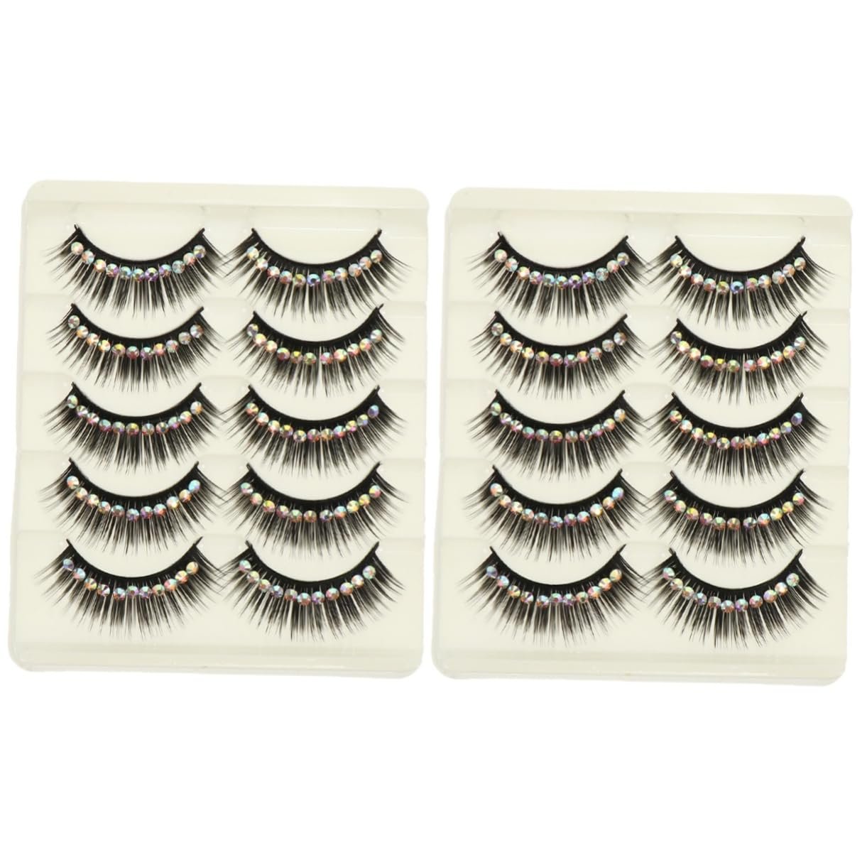 Вії Angoily Хімічне волокно 20 пар Діамантові стрази Хеллоуїн, фото №1