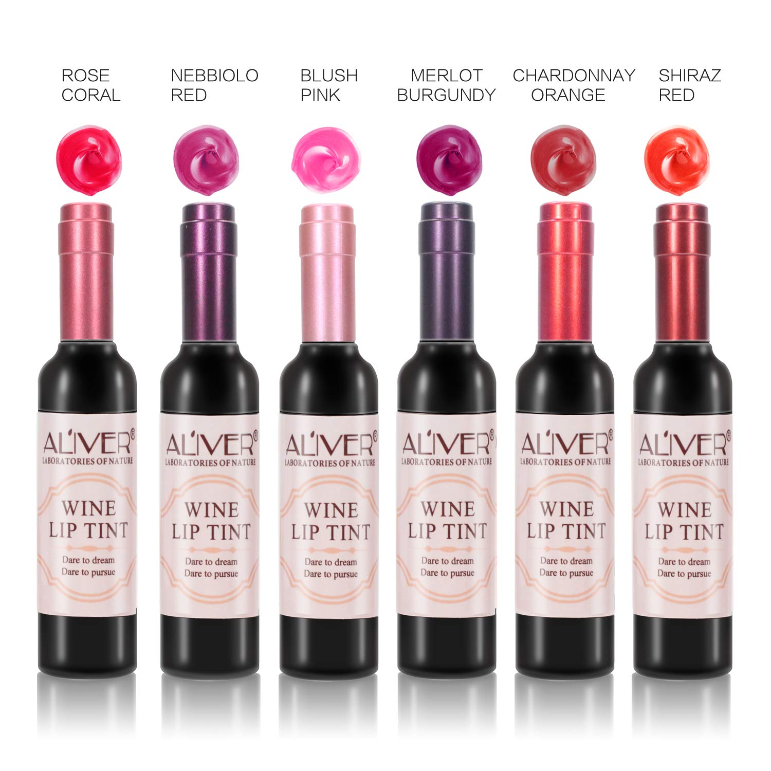 Набір блиску для губ 6 кольорів Wine Waterproof Matte Lip Ink, фото №6