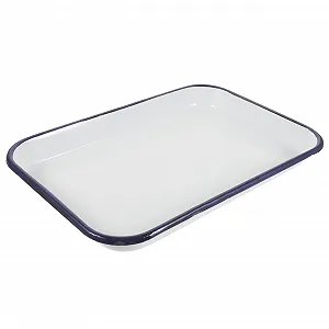 Противень для запекания прямоугольный эмалированный термостойкий - Фото 1