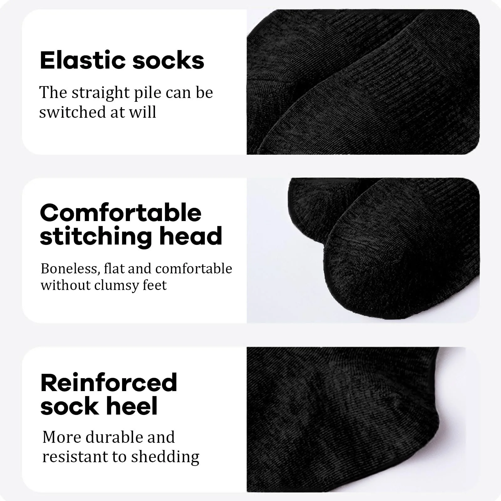 Женские носки Тип Хлопковые Тонкие Носки Длинные Носки Поддержка Арки Щиколотки Повседневные Тренировочные Высокие Носки Белый и Черный, фото №3