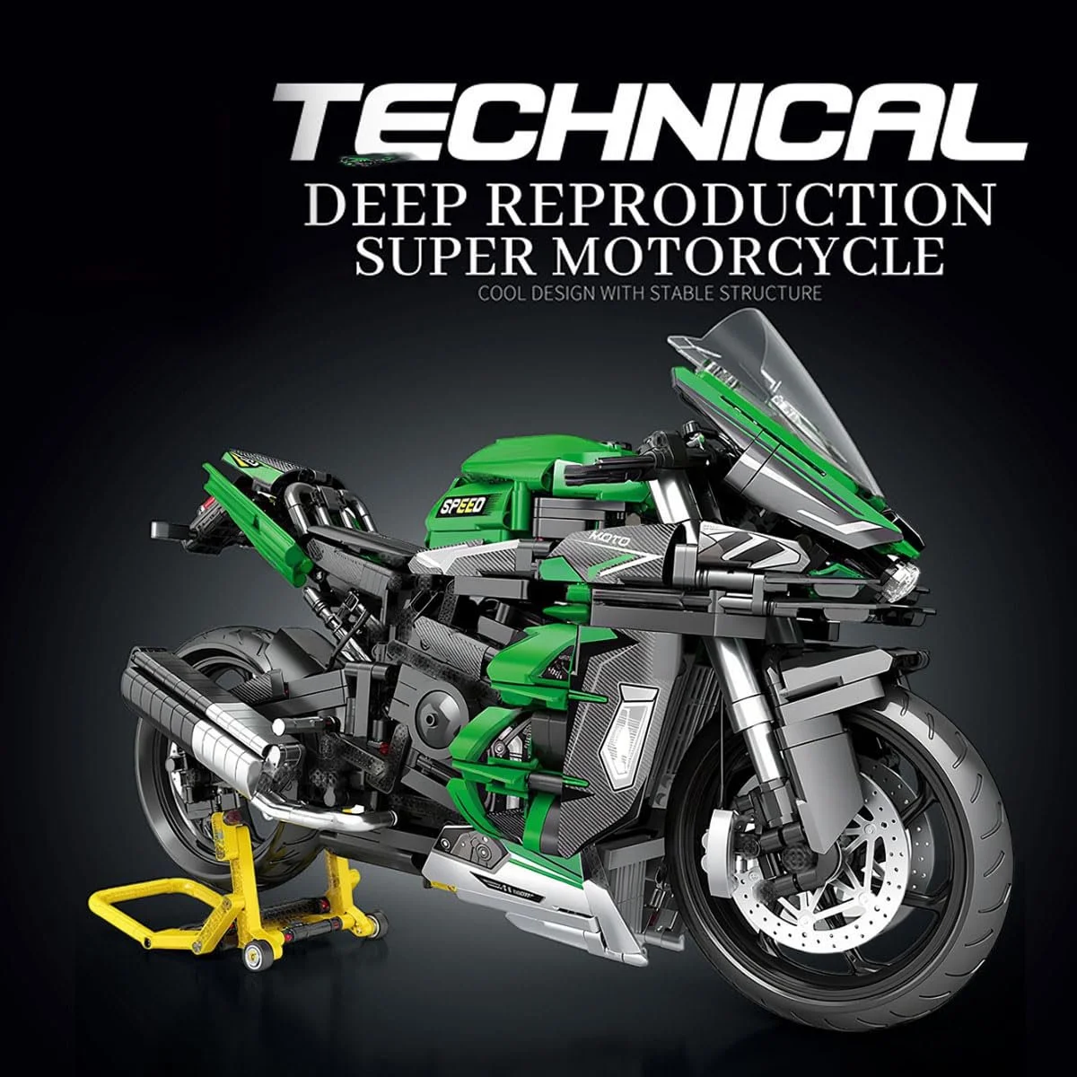 Конструктор Мотоцикл Technik Kawasaki H2 SX SE, 2088 деталей, масштаб 1:5, технологичный супермотоцикл, игрушка для конструирования гоночного мотоцикла, подарок для взрослых и подростков, фото №6
