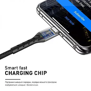 Кабель Luxe Cube Kevlar USB-microUSB 1.2м, радужный 8886668686259 synthetic.ua - Фото 1