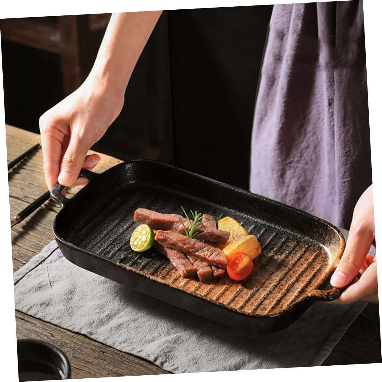 Керамическая форма для запекания Cabilock с двойными ручками для духовки и СВЧ, фото №7