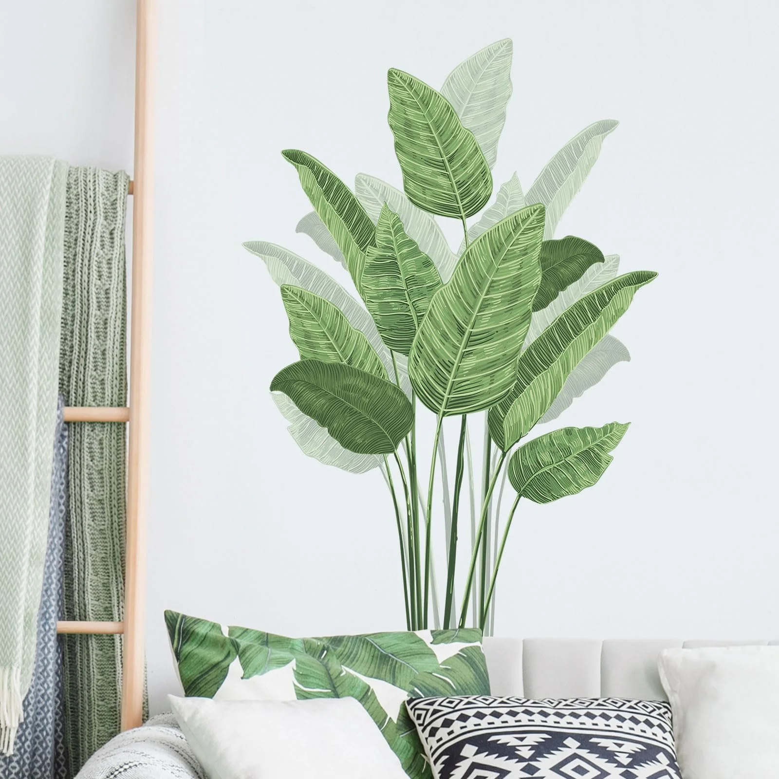 Наклейка на стіну Tanlaby Tropical Plant Green Plant Leaf Зелена, фото №2